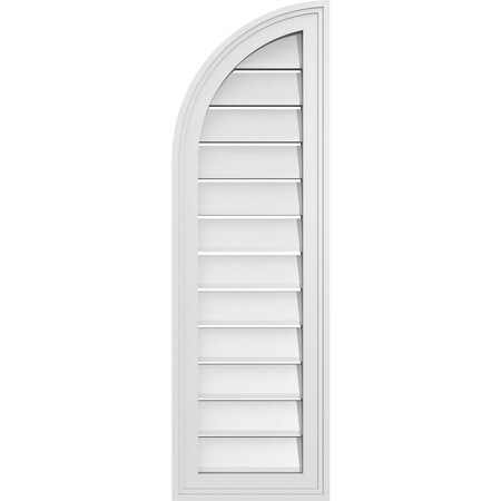 Ekena Millwork Quarter Round Top Left Surface Mount PVC Gable Vent w/ 2"W x 1-1/2"P Brickmould Frame, 12"W x 38"H GVPQL12X3802SF